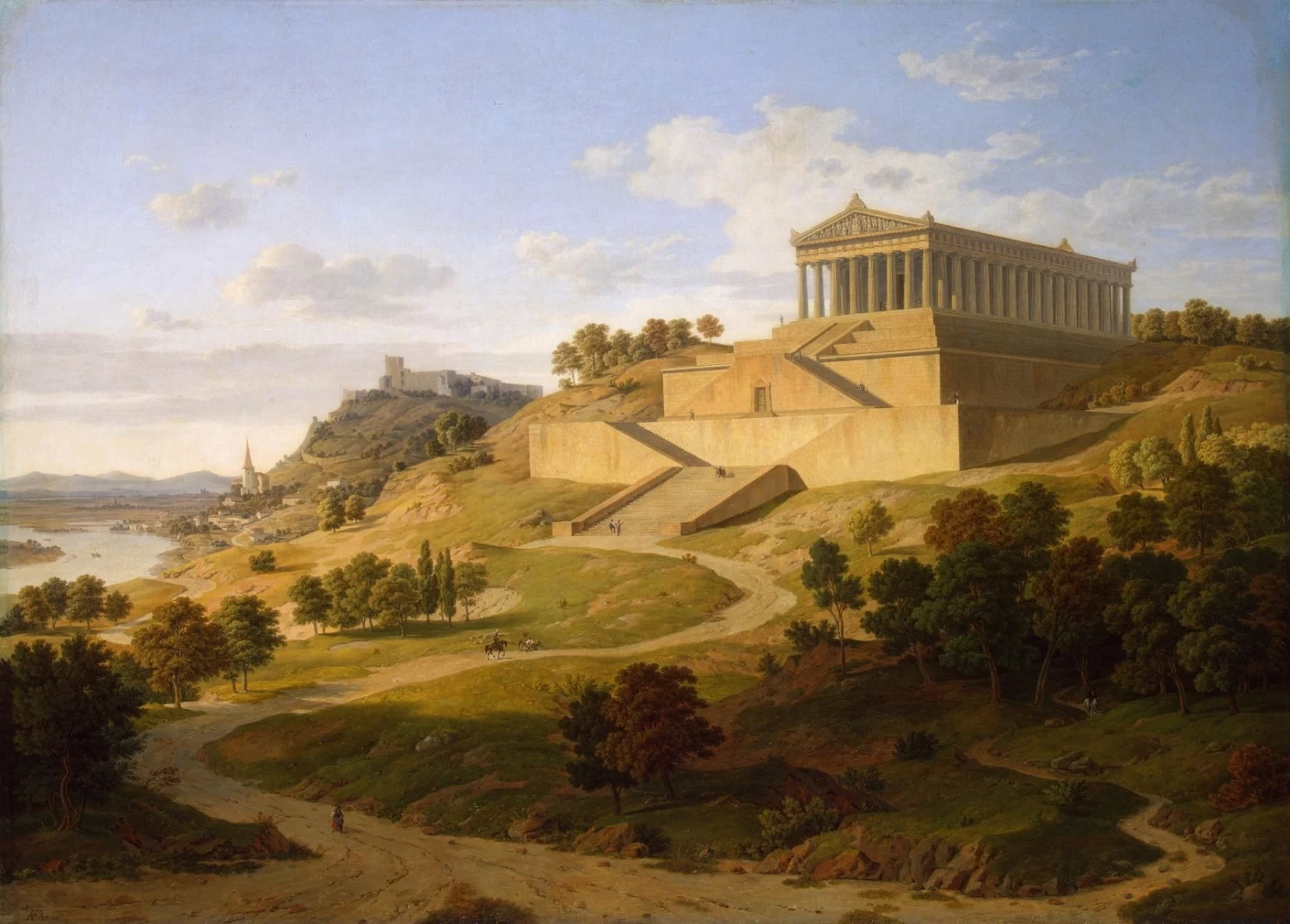 Veduta del Valhalla sotto Ratisbona